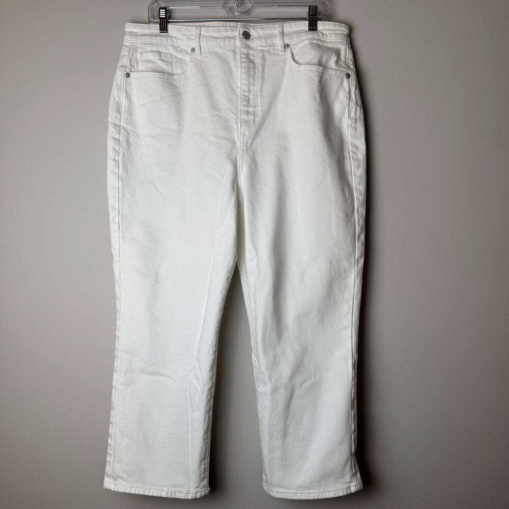 Loft High Rise The Slim Cropped White Jeans Size 33 Petite (16 Petite) - Picture 2 of 7